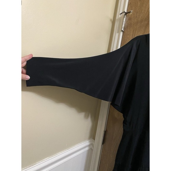 Vintage Spenser Jeremy Dress Dolman Sleeve Skirt Fully Lined Ruffles Sz 14 Zip - Picture 3 of 9